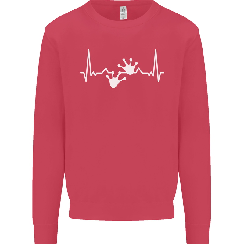 Lizard ECG Gekko Pulse Iguana Gecko Kids Sweatshirt Jumper Heliconia