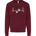 Lizard ECG Gekko Pulse Iguana Gecko Kids Sweatshirt Jumper Maroon