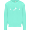 Lizard ECG Gekko Pulse Iguana Gecko Kids Sweatshirt Jumper Peppermint
