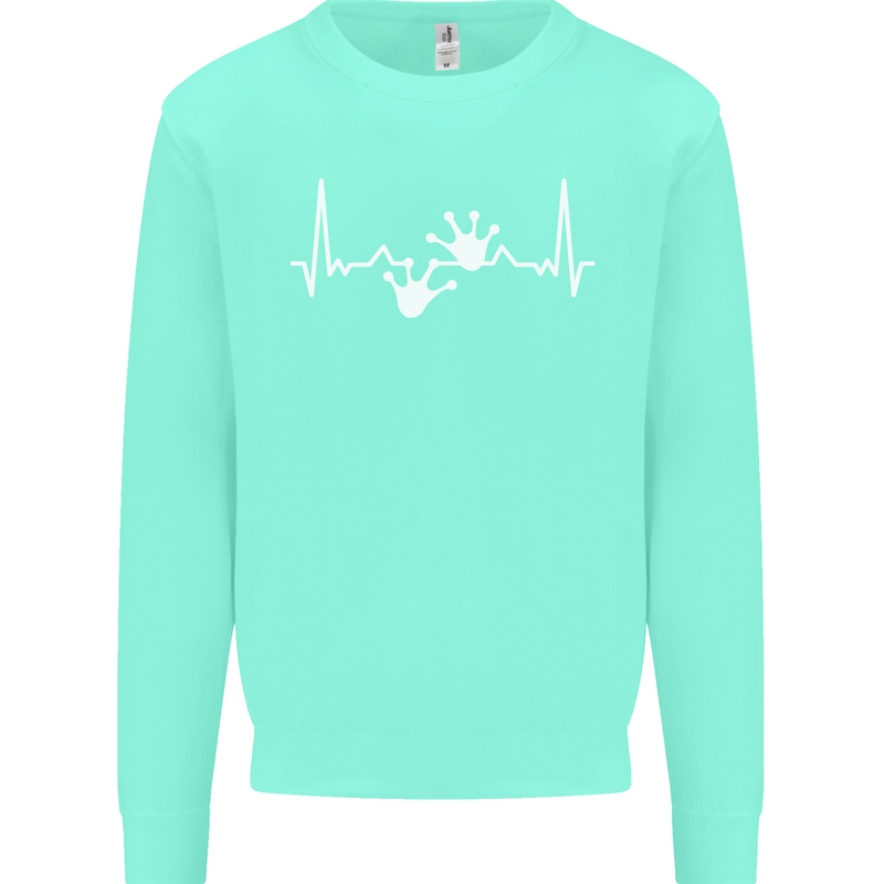 Lizard ECG Gekko Pulse Iguana Gecko Kids Sweatshirt Jumper Peppermint