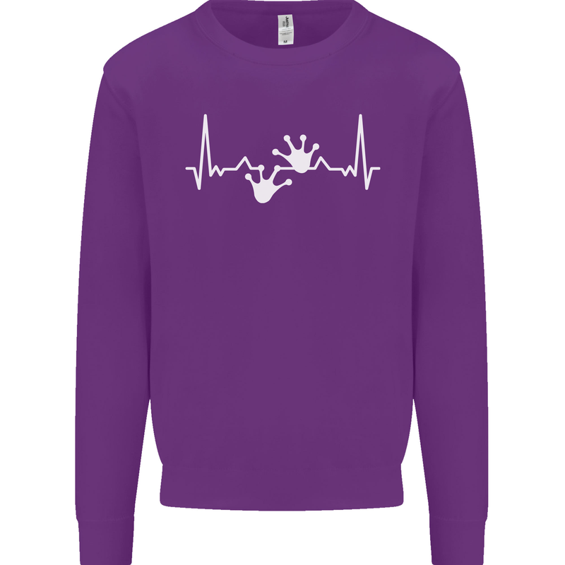 Lizard ECG Gekko Pulse Iguana Gecko Kids Sweatshirt Jumper Purple