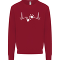 Lizard ECG Gekko Pulse Iguana Gecko Kids Sweatshirt Jumper Red