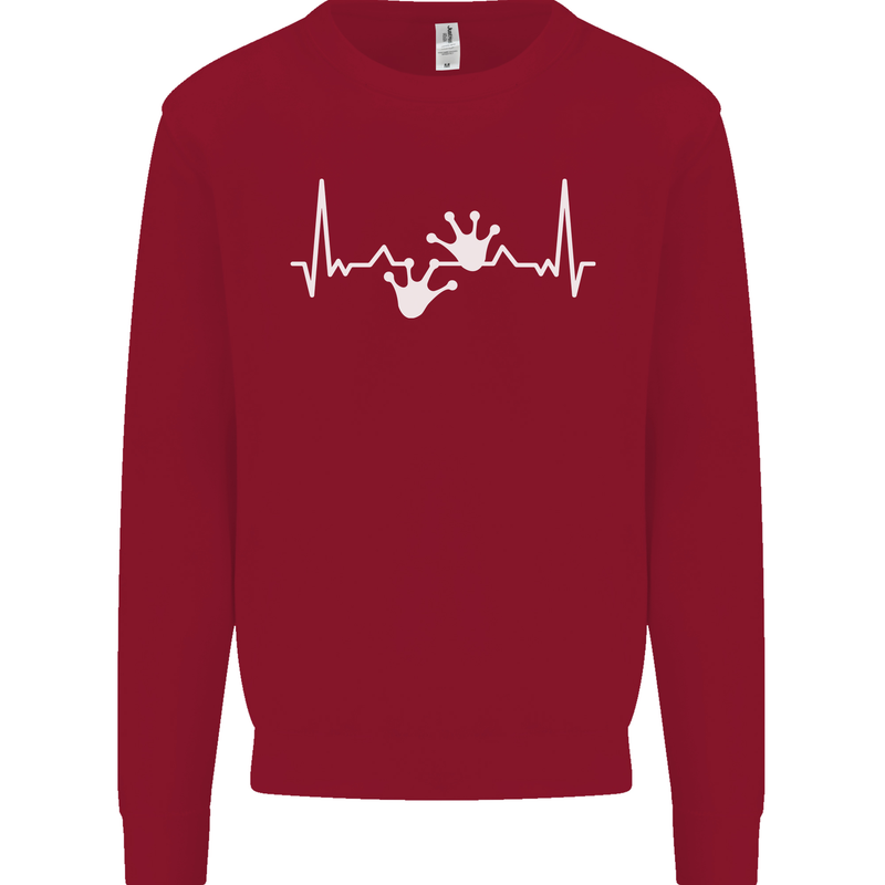 Lizard ECG Gekko Pulse Iguana Gecko Kids Sweatshirt Jumper Red