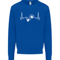 Lizard ECG Gekko Pulse Iguana Gecko Kids Sweatshirt Jumper Royal Blue
