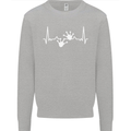 Lizard ECG Gekko Pulse Iguana Gecko Kids Sweatshirt Jumper Sports Grey