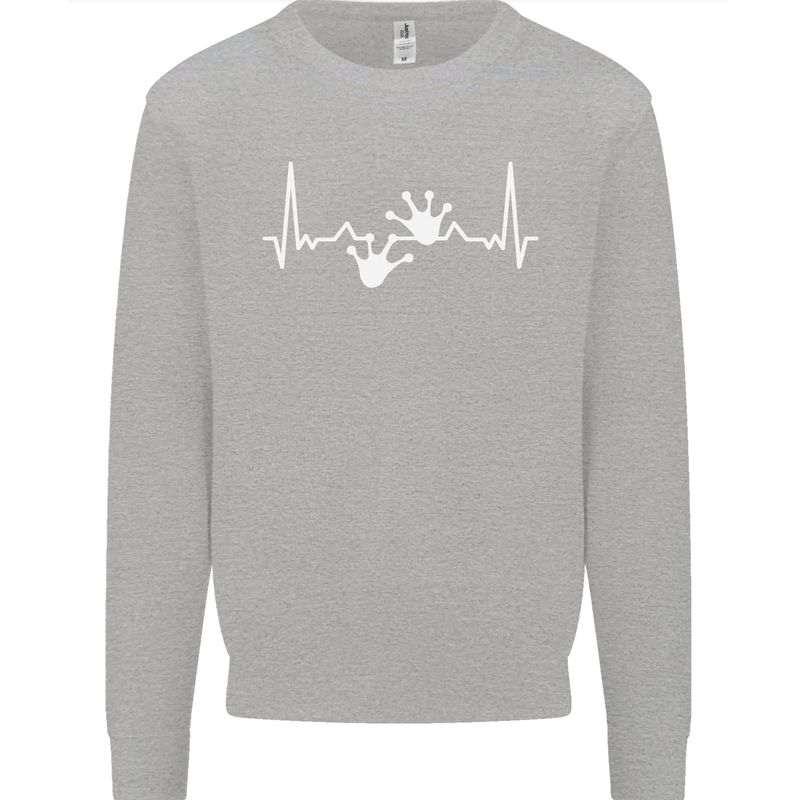 Lizard ECG Gekko Pulse Iguana Gecko Kids Sweatshirt Jumper Sports Grey