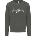 Lizard ECG Gekko Pulse Iguana Gecko Kids Sweatshirt Jumper Storm Grey