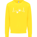 Lizard ECG Gekko Pulse Iguana Gecko Kids Sweatshirt Jumper Yellow