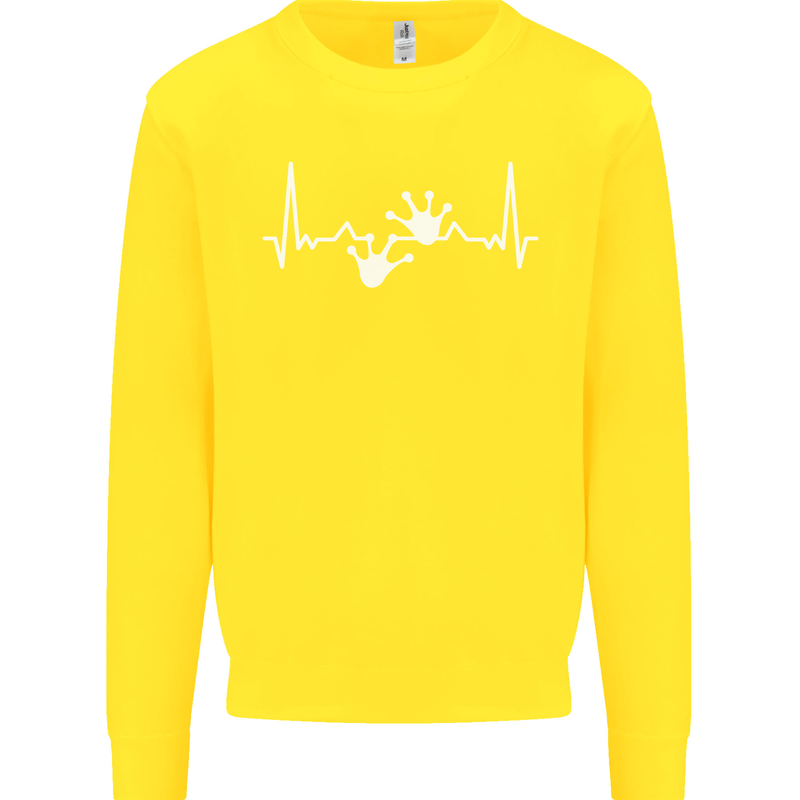 Lizard ECG Gekko Pulse Iguana Gecko Kids Sweatshirt Jumper Yellow