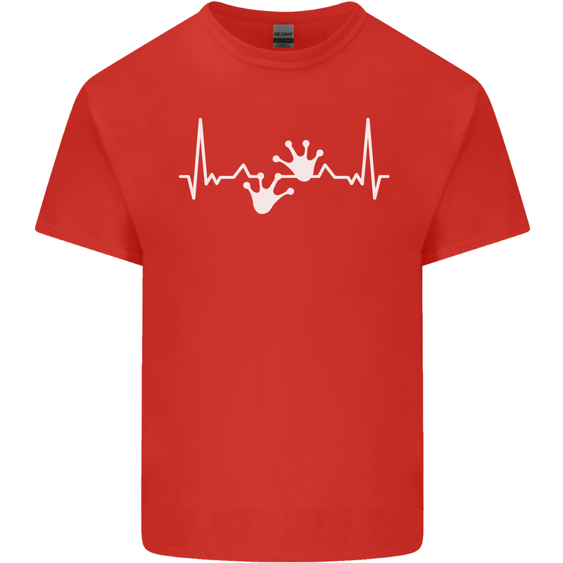 Lizard ECG Gekko Pulse Iguana Gecko Kids T-Shirt Childrens Red