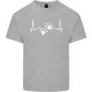 Lizard ECG Gekko Pulse Iguana Gecko Kids T-Shirt Childrens Sports Grey