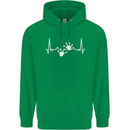 Lizard ECG Gekko Pulse Iguana Gecko Mens 80% Cotton Hoodie Irish Green