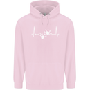 Lizard ECG Gekko Pulse Iguana Gecko Mens 80% Cotton Hoodie Light Pink