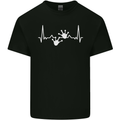 Lizard ECG Gekko Pulse Iguana Gecko Mens Cotton T-Shirt Tee Top Black