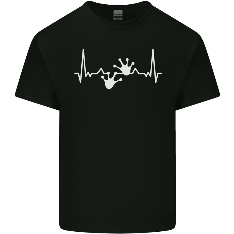 Lizard ECG Gekko Pulse Iguana Gecko Mens Cotton T-Shirt Tee Top Black