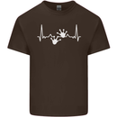 Lizard ECG Gekko Pulse Iguana Gecko Mens Cotton T-Shirt Tee Top Dark Chocolate