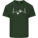 Lizard ECG Gekko Pulse Iguana Gecko Mens Cotton T-Shirt Tee Top Forest Green