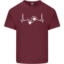 Lizard ECG Gekko Pulse Iguana Gecko Mens Cotton T-Shirt Tee Top Maroon