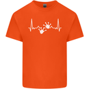 Lizard ECG Gekko Pulse Iguana Gecko Mens Cotton T-Shirt Tee Top Orange