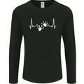 Lizard ECG Gekko Pulse Iguana Gecko Mens Long Sleeve T-Shirt Black
