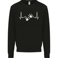 Lizard ECG Gekko Pulse Iguana Gecko Mens Sweatshirt Jumper Black