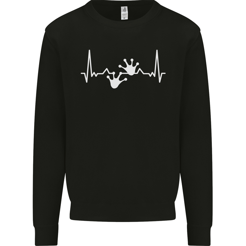 Lizard ECG Gekko Pulse Iguana Gecko Mens Sweatshirt Jumper Black
