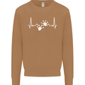 Lizard ECG Gekko Pulse Iguana Gecko Mens Sweatshirt Jumper Caramel Latte