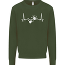 Lizard ECG Gekko Pulse Iguana Gecko Mens Sweatshirt Jumper Forest Green