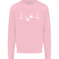 Lizard ECG Gekko Pulse Iguana Gecko Mens Sweatshirt Jumper Light Pink