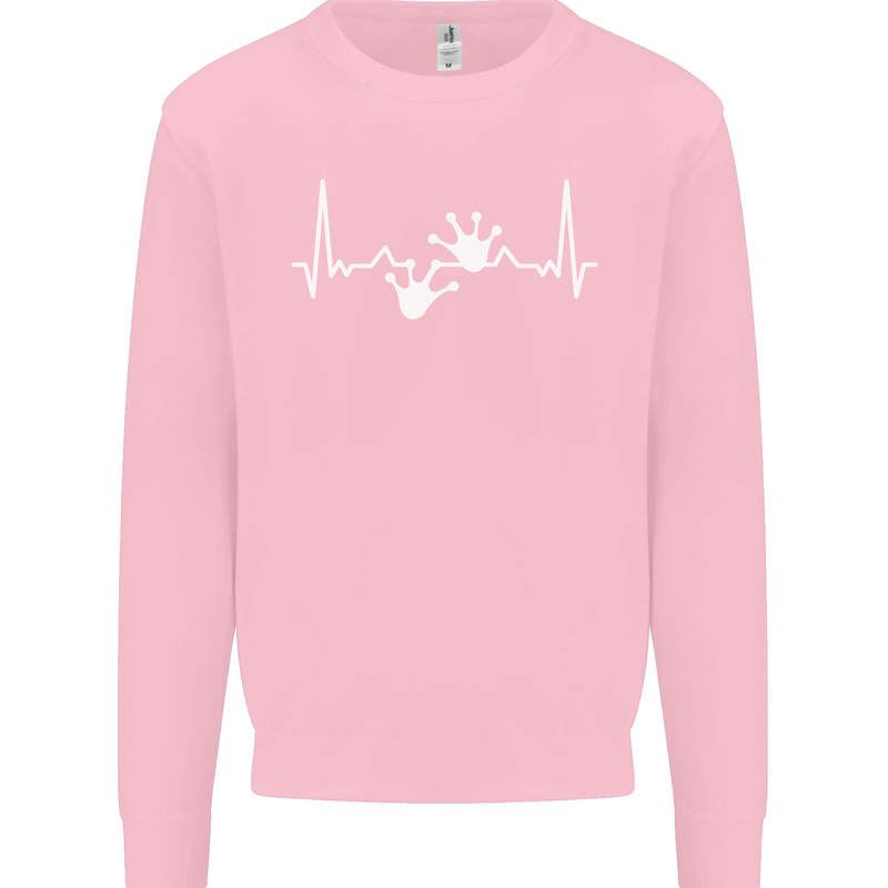 Lizard ECG Gekko Pulse Iguana Gecko Mens Sweatshirt Jumper Light Pink