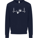 Lizard ECG Gekko Pulse Iguana Gecko Mens Sweatshirt Jumper Navy Blue