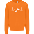 Lizard ECG Gekko Pulse Iguana Gecko Mens Sweatshirt Jumper Orange