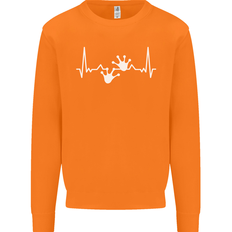 Lizard ECG Gekko Pulse Iguana Gecko Mens Sweatshirt Jumper Orange