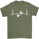 Lizard ECG Gekko Pulse Iguana Gecko Mens T-Shirt 100% Cotton Military Green