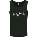Lizard ECG Gekko Pulse Iguana Gecko Mens Vest Tank Top Black