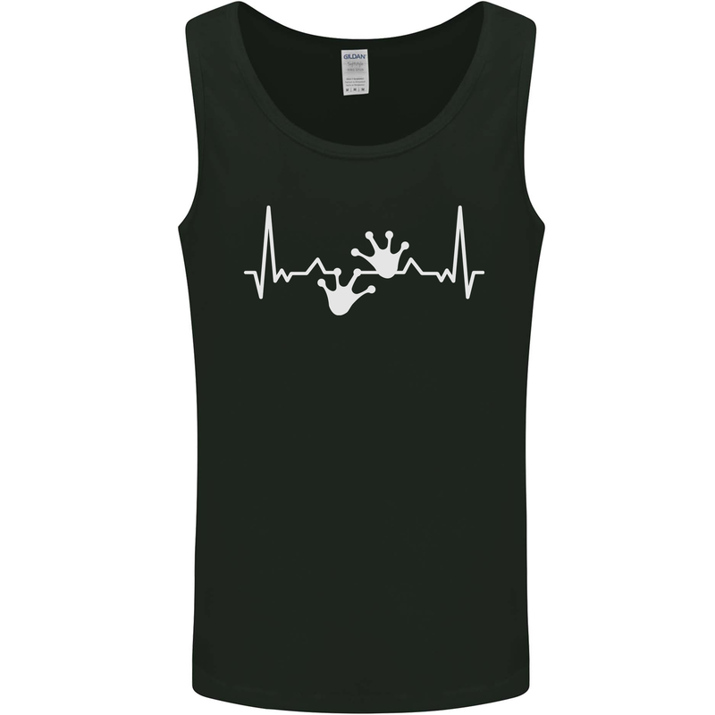 Lizard ECG Gekko Pulse Iguana Gecko Mens Vest Tank Top Black