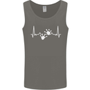 Lizard ECG Gekko Pulse Iguana Gecko Mens Vest Tank Top Charcoal