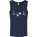 Lizard ECG Gekko Pulse Iguana Gecko Mens Vest Tank Top Navy Blue