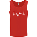 Lizard ECG Gekko Pulse Iguana Gecko Mens Vest Tank Top Red