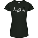 Lizard ECG Gekko Pulse Iguana Gecko Womens Petite Cut T-Shirt Black