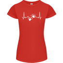 Lizard ECG Gekko Pulse Iguana Gecko Womens Petite Cut T-Shirt Red