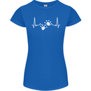 Lizard ECG Gekko Pulse Iguana Gecko Womens Petite Cut T-Shirt Royal Blue