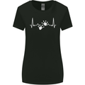 Lizard ECG Gekko Pulse Iguana Gecko Womens Wider Cut T-Shirt Black