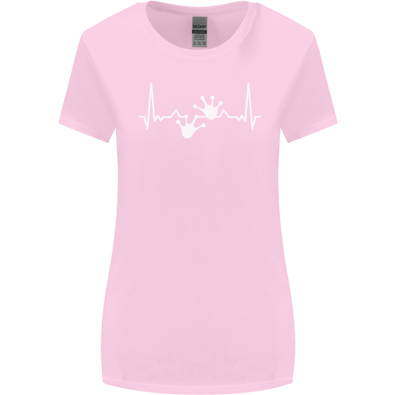 Lizard ECG Gekko Pulse Iguana Gecko Womens Wider Cut T-Shirt Light Pink
