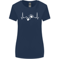 Lizard ECG Gekko Pulse Iguana Gecko Womens Wider Cut T-Shirt Navy Blue