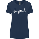 Lizard ECG Gekko Pulse Iguana Gecko Womens Wider Cut T-Shirt Navy Blue