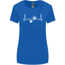 Lizard ECG Gekko Pulse Iguana Gecko Womens Wider Cut T-Shirt Royal Blue