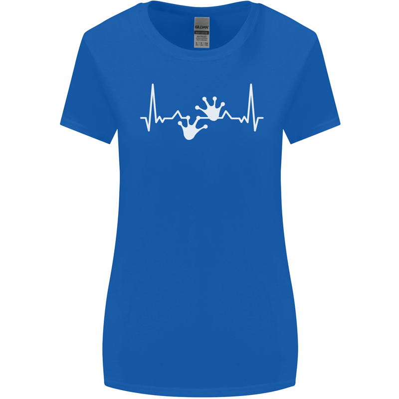 Lizard ECG Gekko Pulse Iguana Gecko Womens Wider Cut T-Shirt Royal Blue