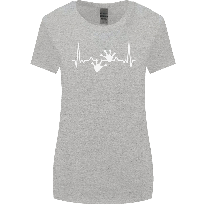 Lizard ECG Gekko Pulse Iguana Gecko Womens Wider Cut T-Shirt Sports Grey