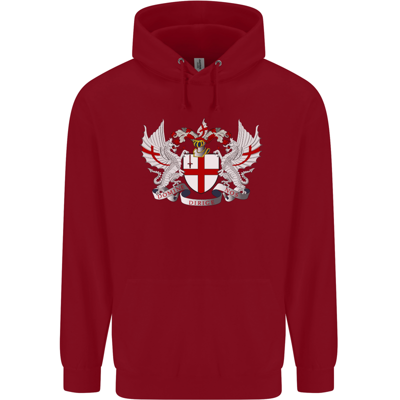 London Coat of Arms England St Georges Day Childrens Kids Hoodie Red